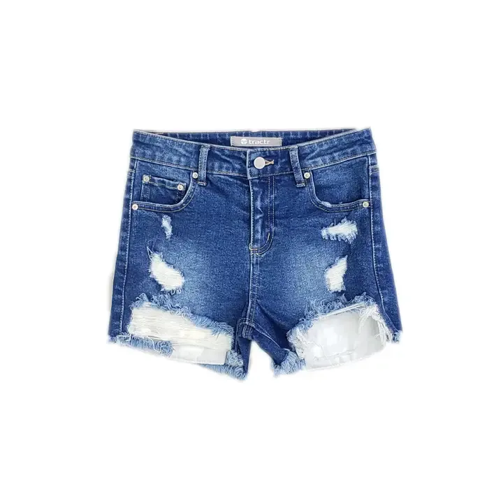 Girls High Rise Destructed Short