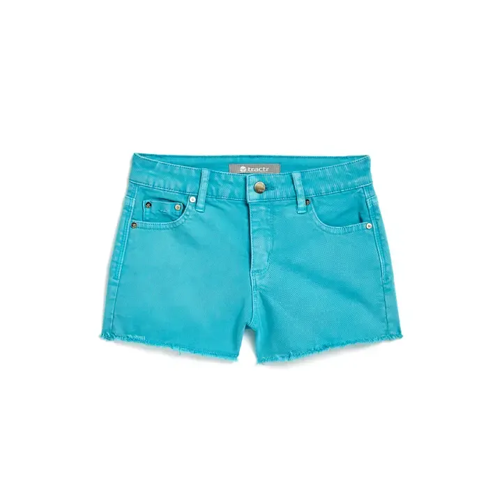 Brittany Fray Hem Short, Color: Peacock Blue, Size: 12