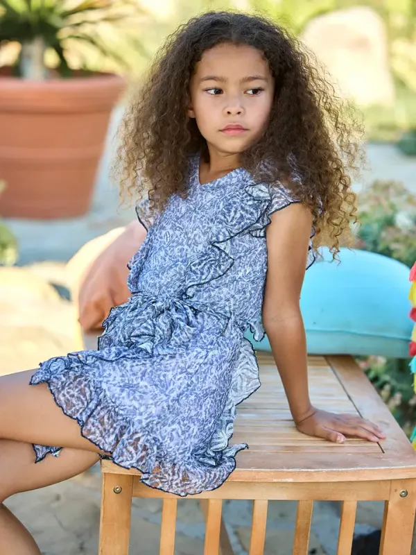 Lace Romper w/Ruffle and Tie Waist