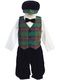 Green, Navy and Red Plaid vest w/ Velvet Knickers