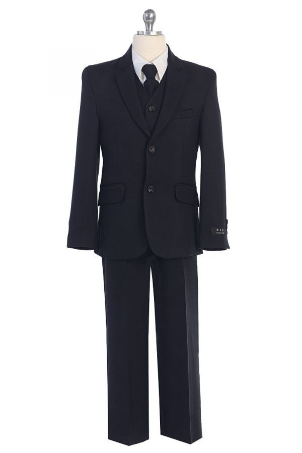 Boys 5 Pc Suit, Color: Black, Size: 7