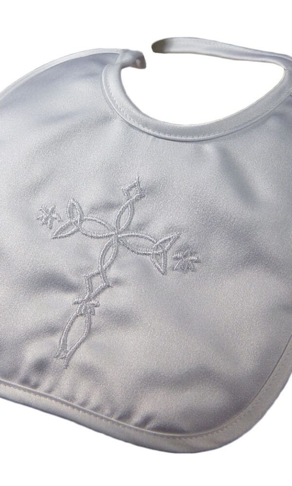 Matte Satin Bib w/Cross