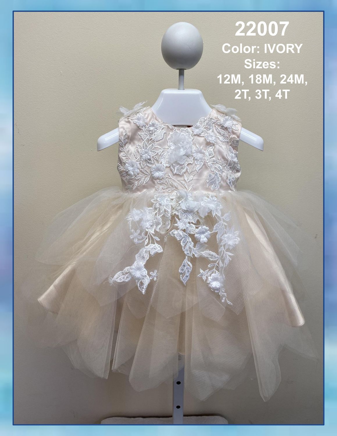 Ivory / Blush w/ Tulle overlay