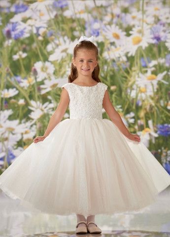 Ivory Petal Dress with Glitter Tulle Skirt