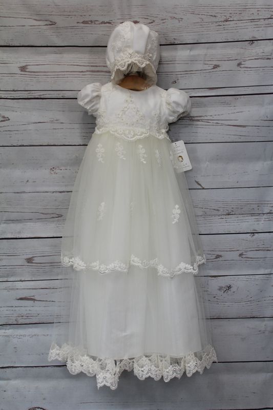 Fabiola - Off White Dress w/ Double Layer Skirt