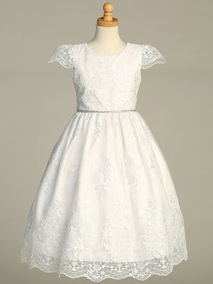 Cap Sleeve Communion Dress