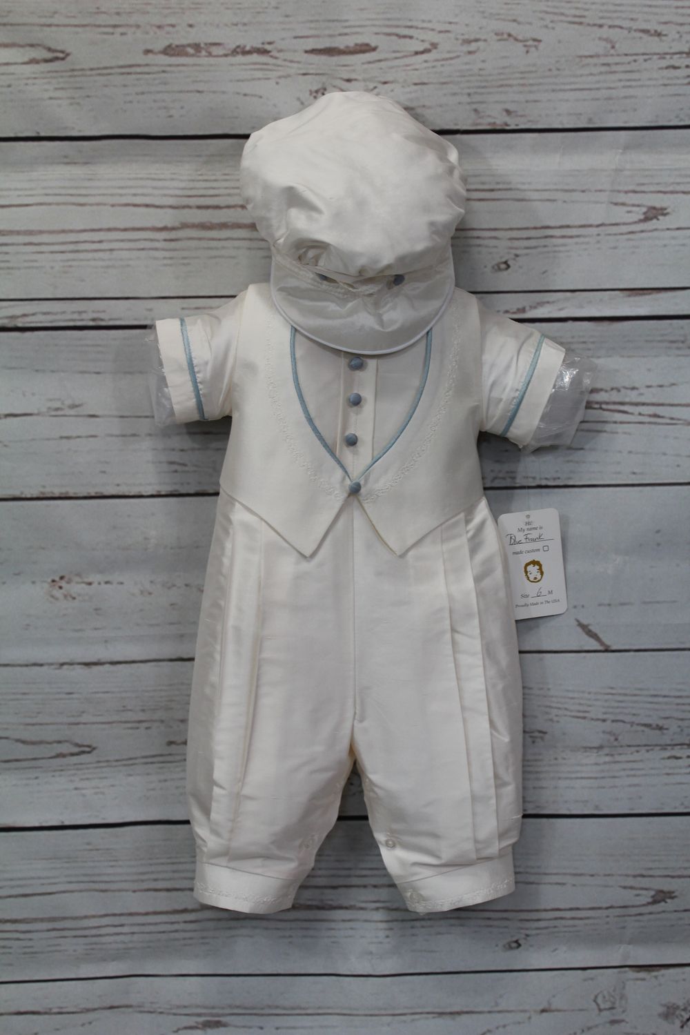 Blue Frank - White Silk Pointy Vest w/Pleated Top  ( Pants Only)