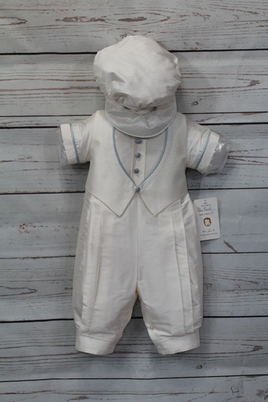 Blue Frank - White Silk Pointy Vest w/Pleated Top  ( Pants Only)