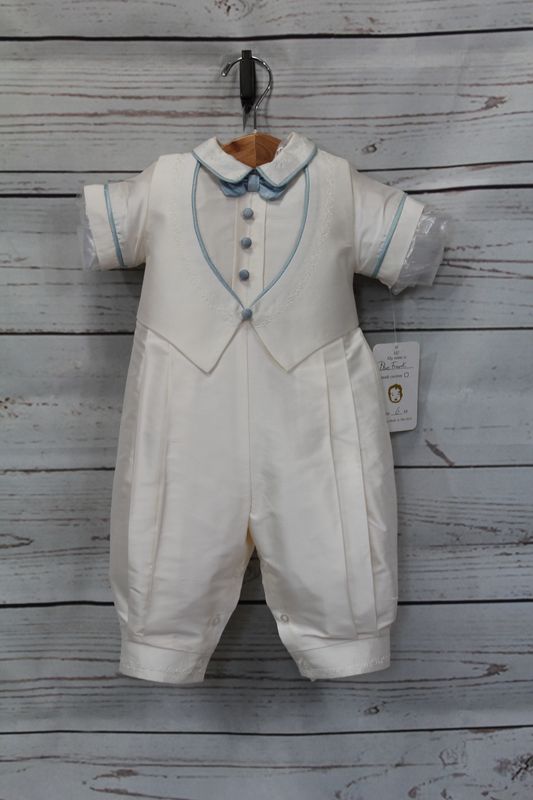 Blue Frank - White Silk Pointy Vest w/Pleated Top  ( Pants Only)
