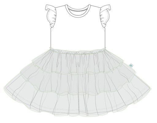 Electric Leopard - Ruffled Cap Sleeve Tulle Dress, Color: OPEN PURPLE, Size: 2 years