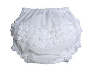 Girls White Eyelet Bloomer Diaper Cover