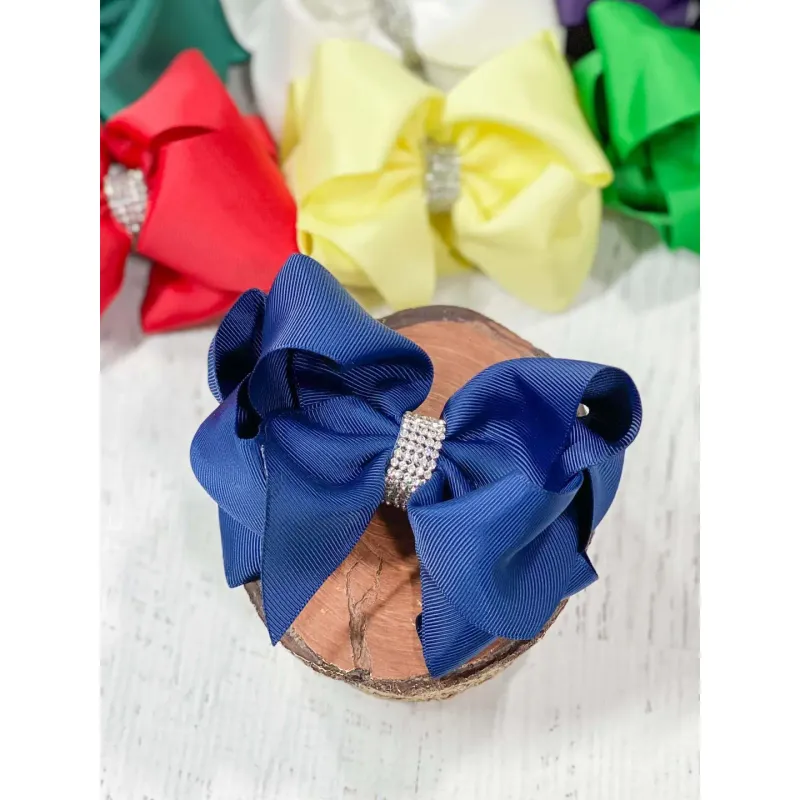 Oversized Rhinestone Center Knot bow