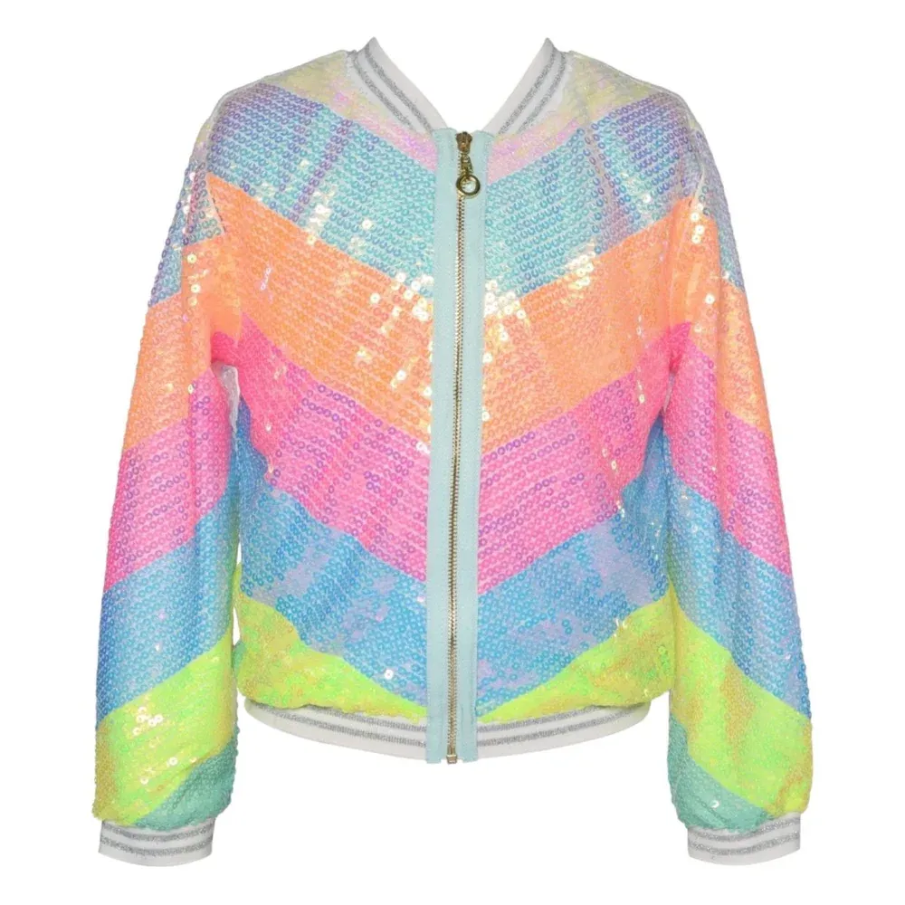 Neon Pink Chevron Sequin Jacket