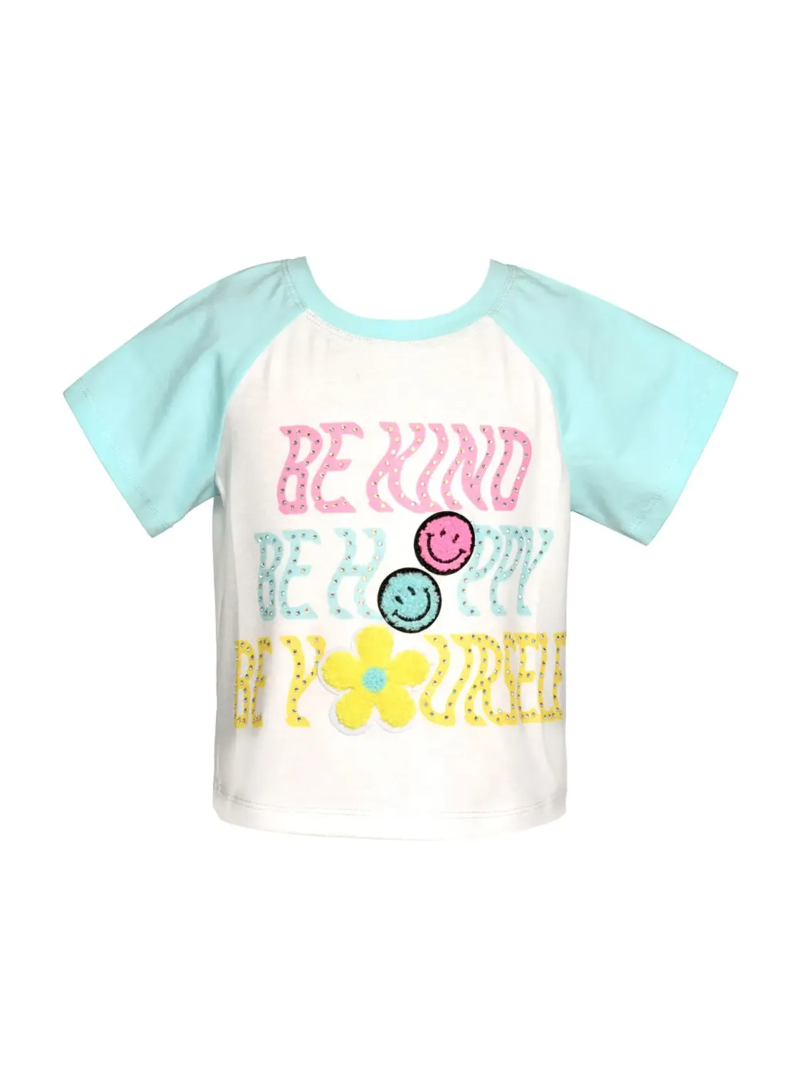 2 Pc SS Baseball Graphic Top w/ Denim Short Set