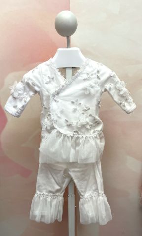 White 2 Pc Set w/ Embroidery