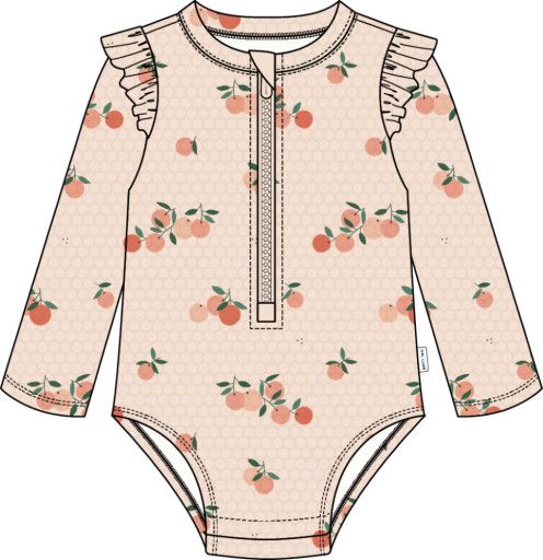  Lt Pink LS Swimsuit , Size: 0-3M