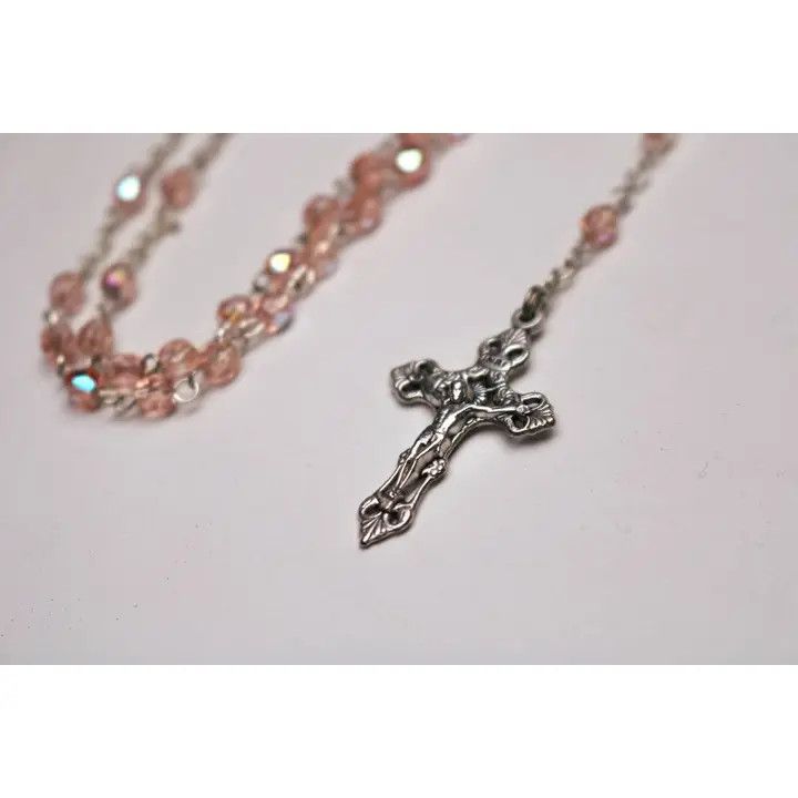 Rose Pink Crystal Rosary