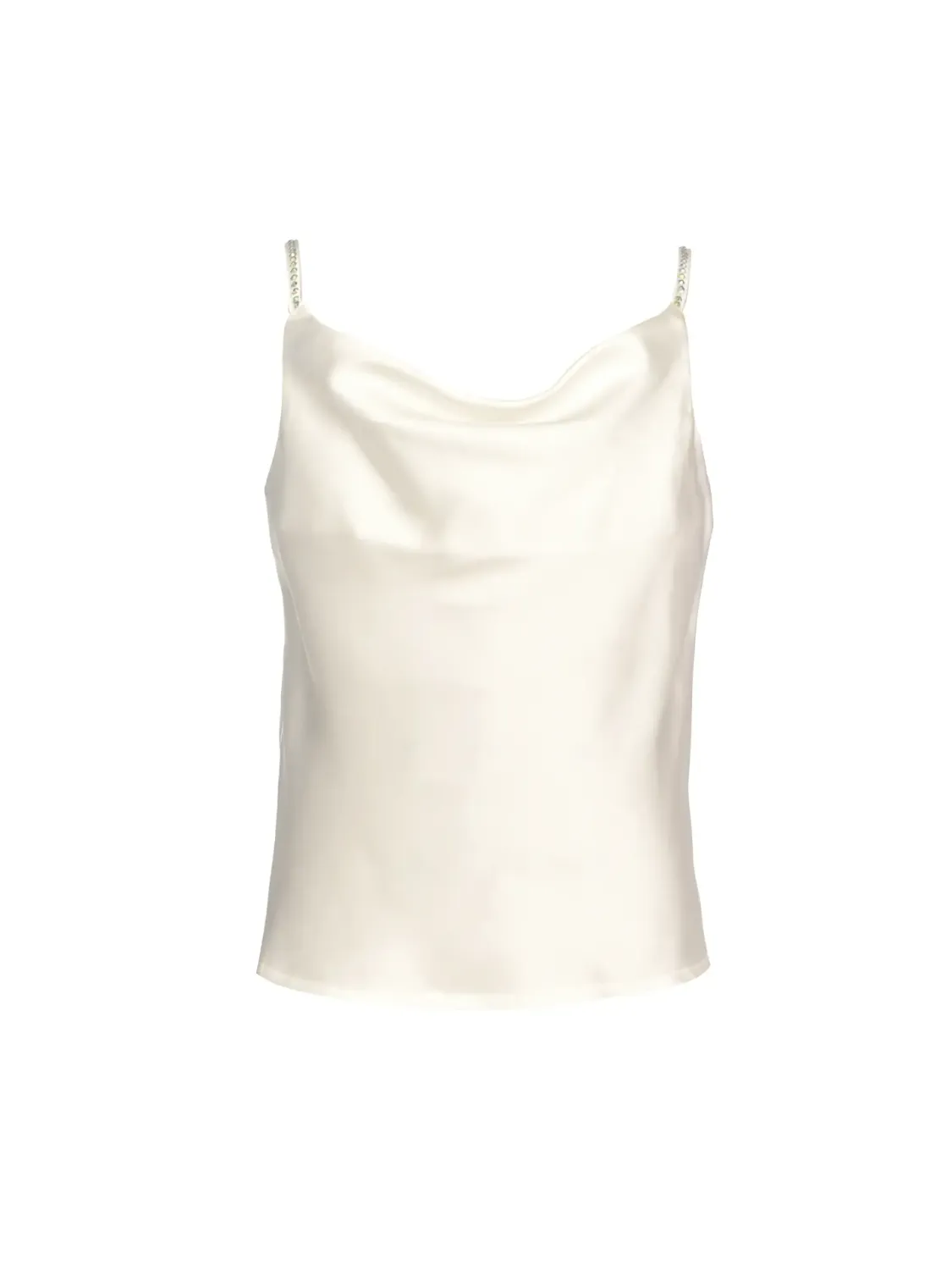 WHITE RHINESTONE STRAP BLOUSE