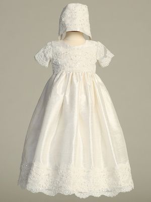 Esther Raw Silk Christening Gown