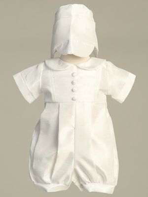William White Shantung Romper Set