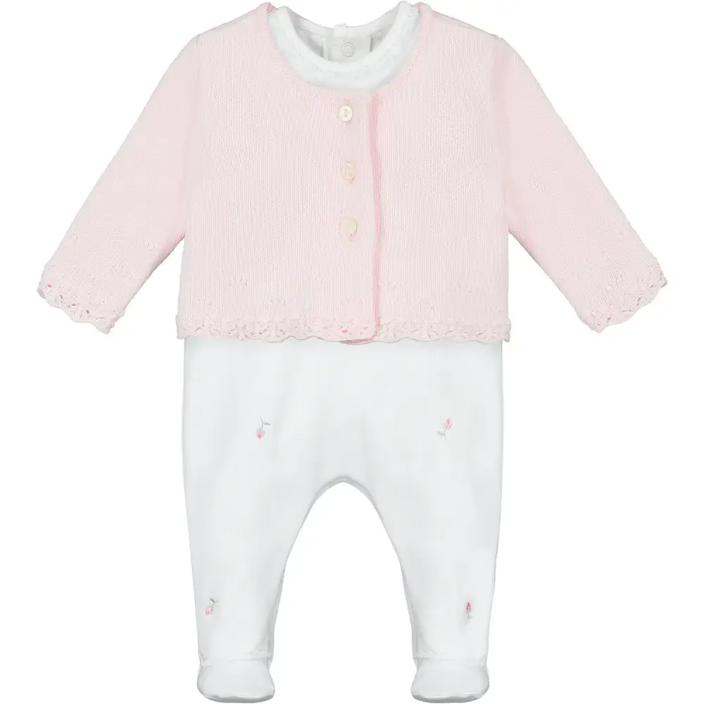 Annabel Baby Girls Babygrow &amp; Cardigan Set 