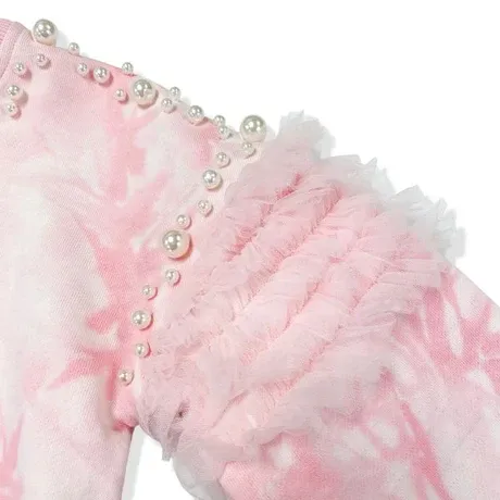 Pink 2 Pc Jog Set w/ Pearls