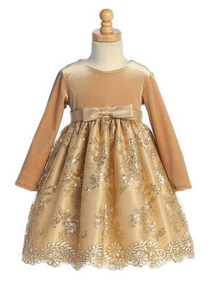 Gold Velvet Dress