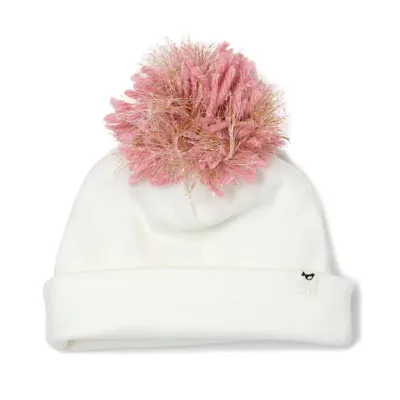 PALE PINK POM HAT