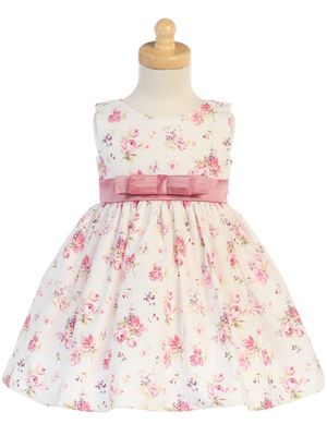 White &amp; Pink Cotton Floral Dress