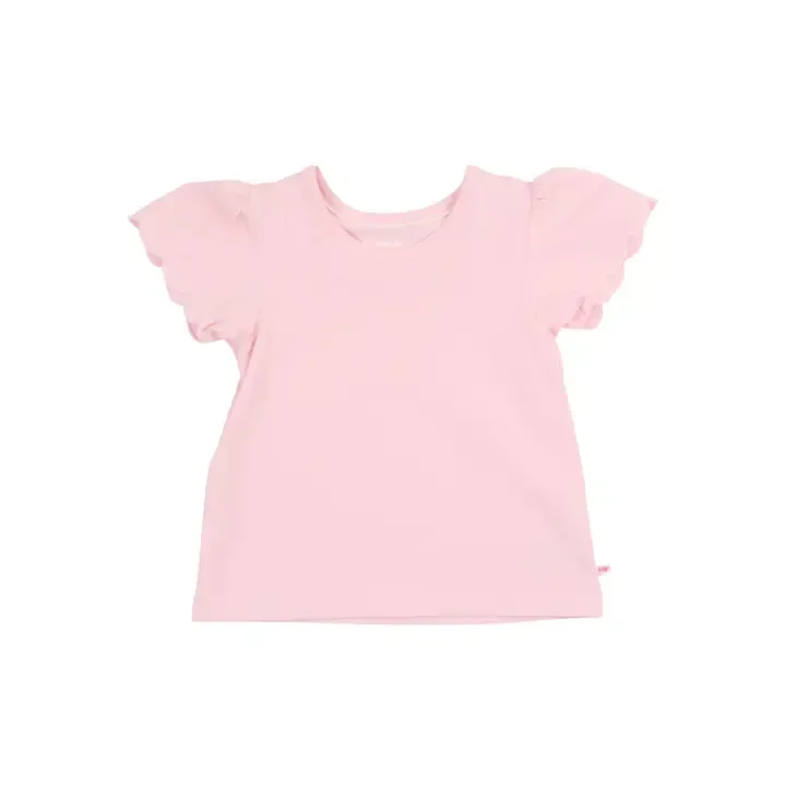 Short Sleeve Scallop Tee, Color: Pink, Size: 2T