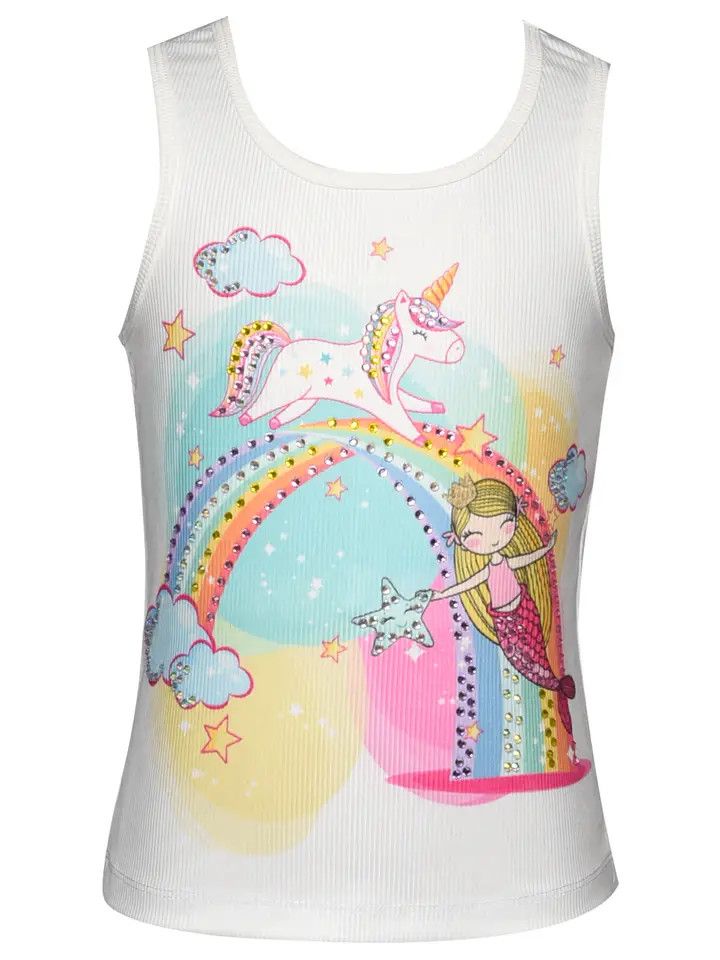 Unicorn &amp; Mermaid Print Tank Top