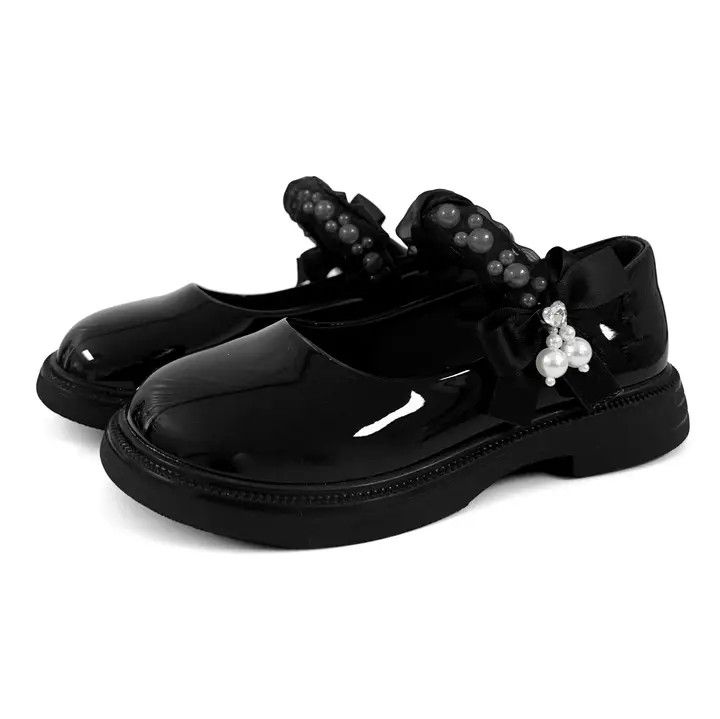 Black Mary Jane W/ Pear Strap, Size: 26