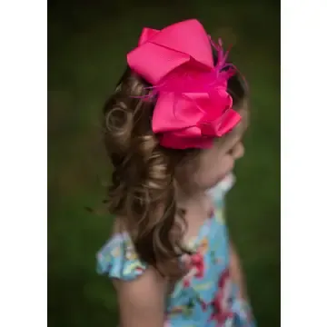 Solid Feather Puff Looped Knot Hair Bow