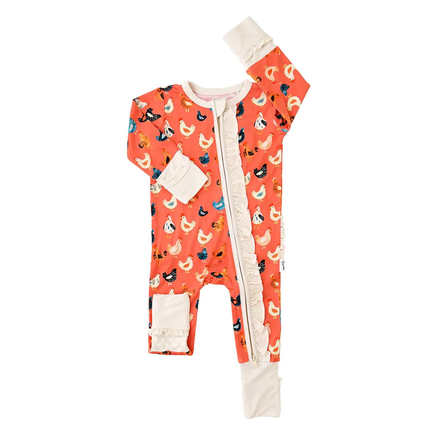 Penny RUFFLE ZIP Bamboo One Piece Chickens