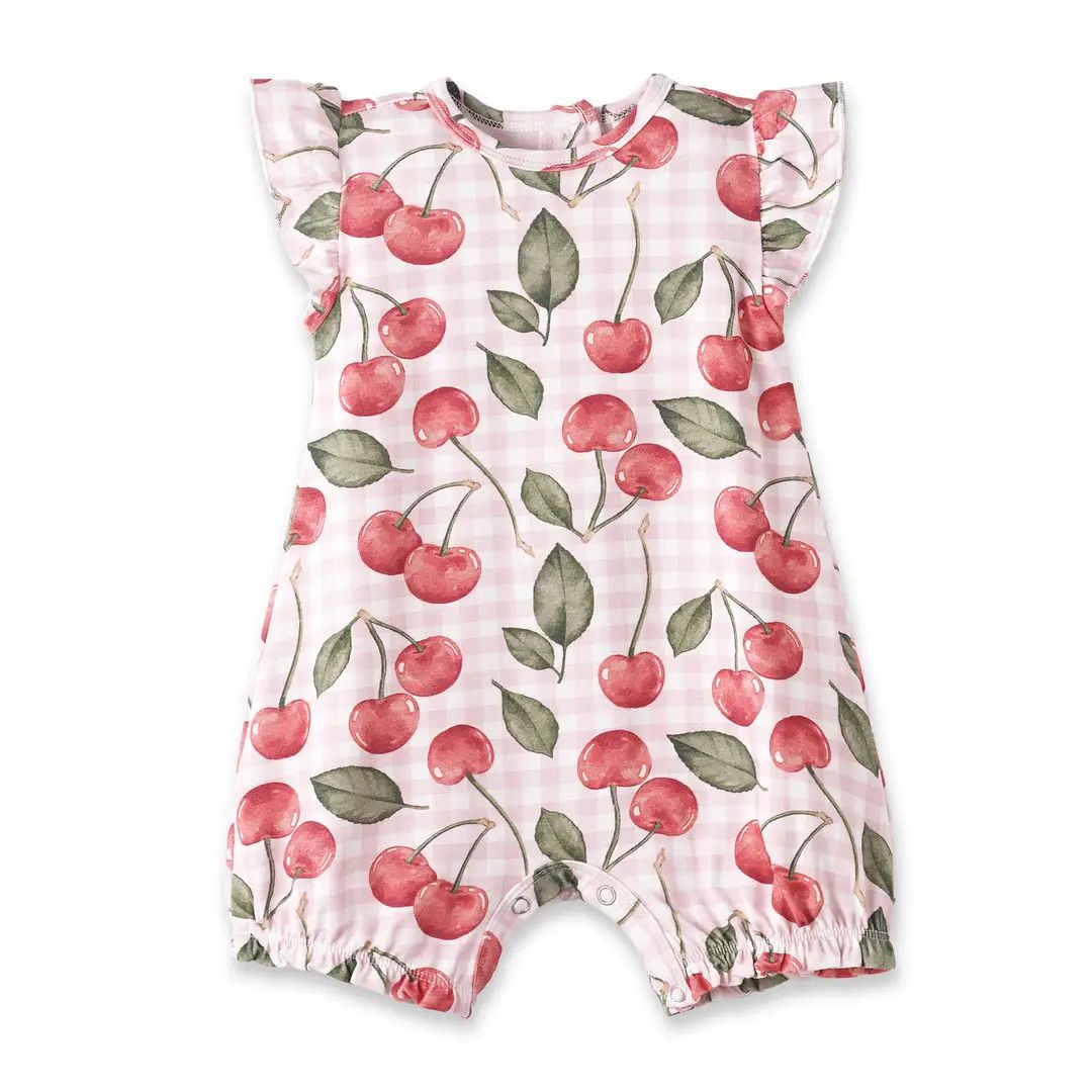 Cherry Picnic Bamboo Bubble Romper