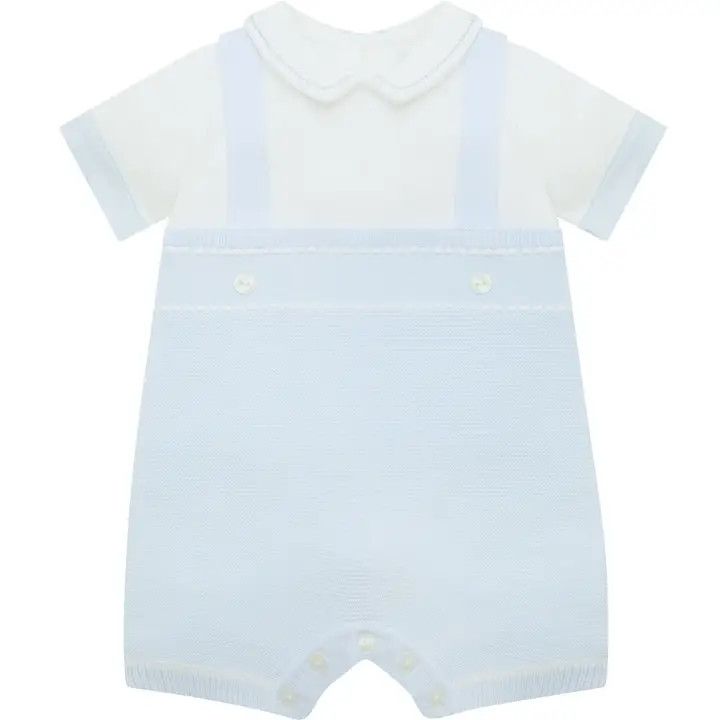 Lowe Baby Boys Blue Mock Braces Romper