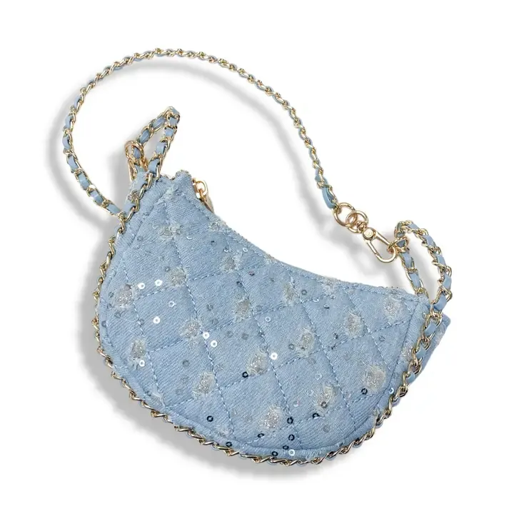 Denim Crecent Purse