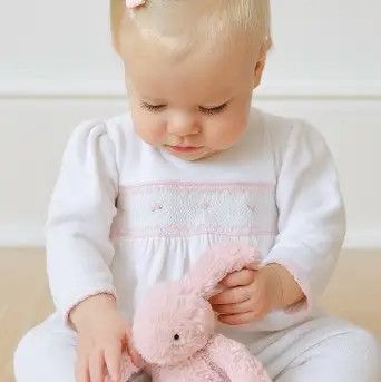 White w/ Pink  Smocked Converter