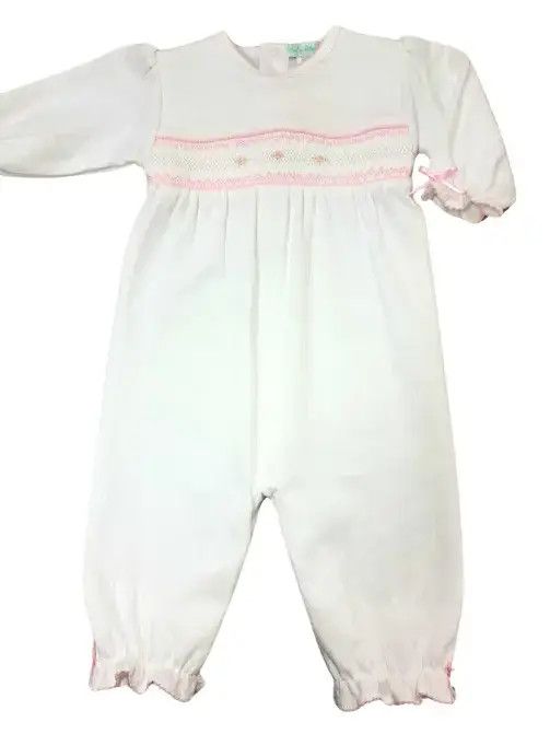 White w/ Pink  Smocked Converter