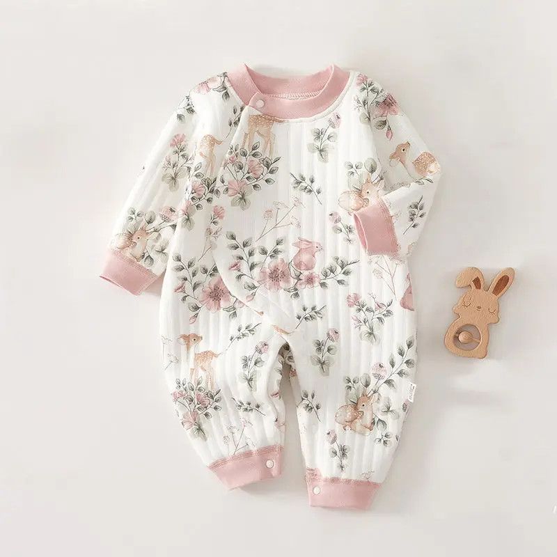 Pink Flower Quilted Romper