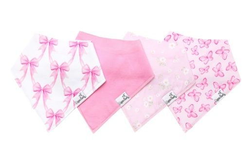 4 PACK BABY BANDANA BIBS - BOW MY GOSH, Color: BOW MY GOSH, Size: One Size