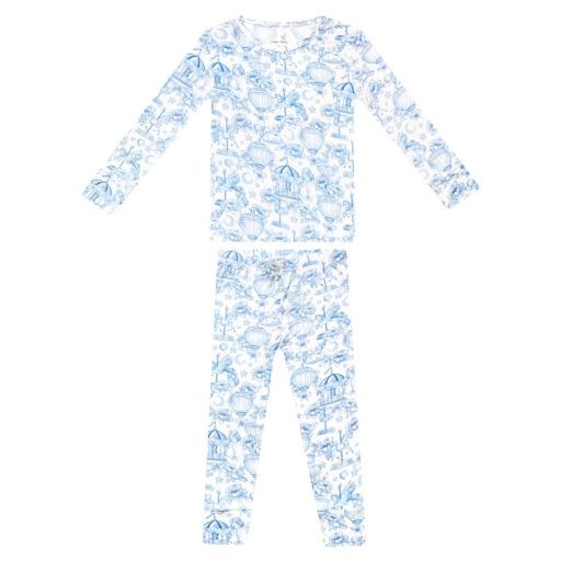 BAMBOO 2PC LONG SLEEVE PAJAMA SET - VINTAGE CARNIVAL, Color: VINTAGE CARNIVAL, Size: 12 Months