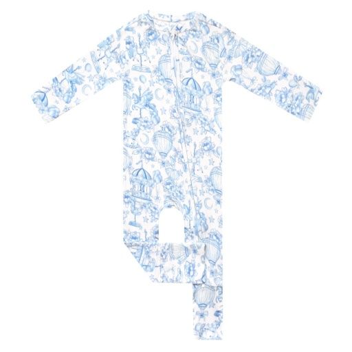 BAMBOO CONVERTIBLE ZIP-UP FOOTIE PAJAMA - VINTAGE CARNIVAL, Color: VINTAGE CARNIVAL, Size: Newborn