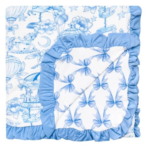 BAMBOO RUFFLED THREE-LAYER QUILT - VINTAGE CARNIVAL, Color: VINTAGE CARNIVAL, Size: One Size