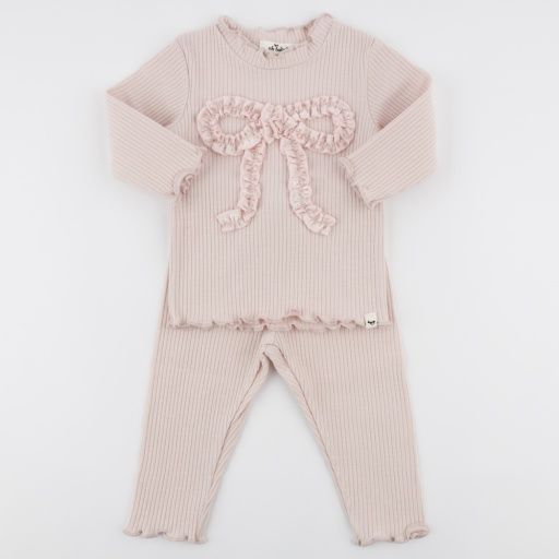 VELVET RUFFLE BOW MOCK NECK 2 PC SET, Size: 0-3 mo