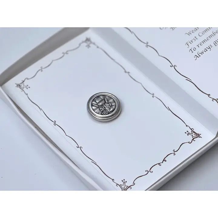 First Communion Round Pin