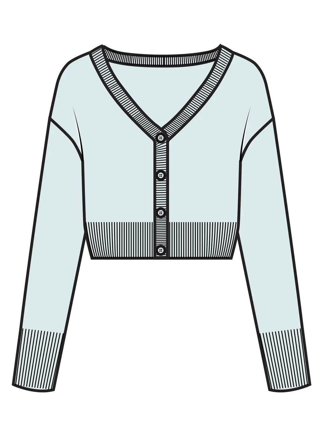 Gracie V-Neck Cardigan Sweater - Light Blue 