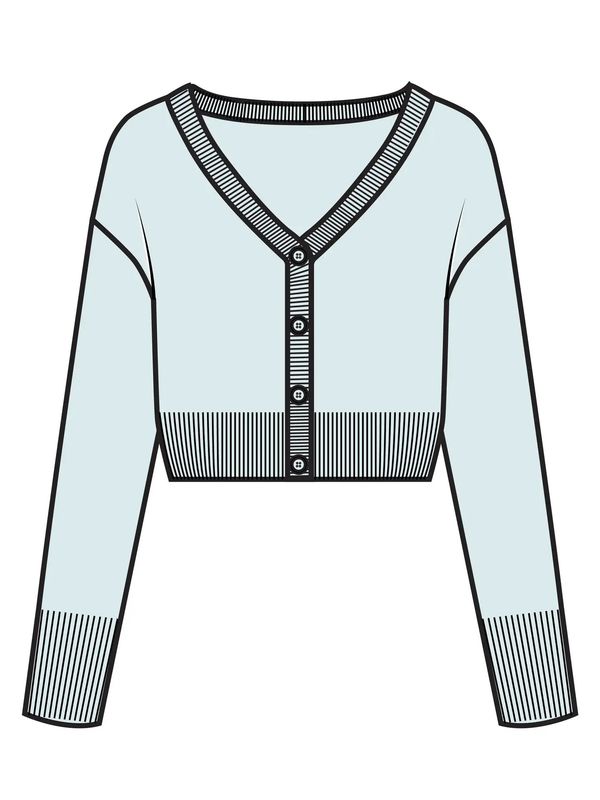 Gracie V-Neck Cardigan Sweater - Light Blue 