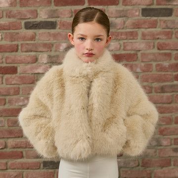 Oat Faux Fur Crop Jacket