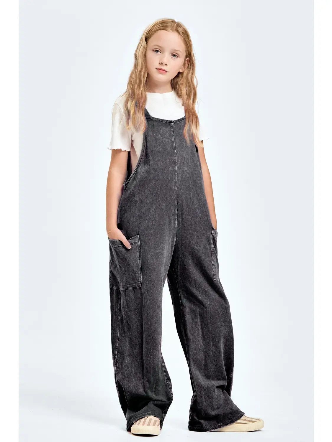 Charcoal Mineral wash overall/jumpsuit